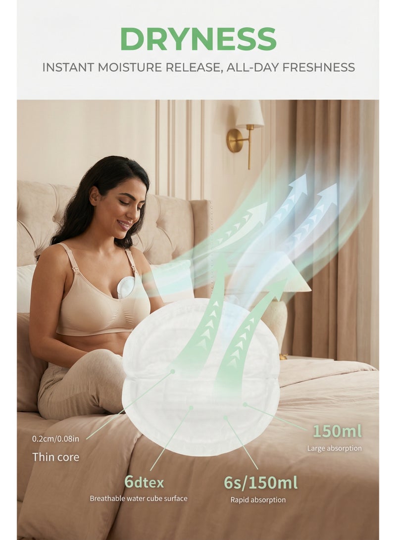 A Pack of 100 Highly Absorbent Disposable Nursing Pads That Are Soft And Spill-Resistant, Designed Specifically for Breastfeeding. These Ultra-Thin Pads Come in Individual Packaging, Ensuring Safety And Hygiene, Making Them a Great Gift for Holidays - Image 3